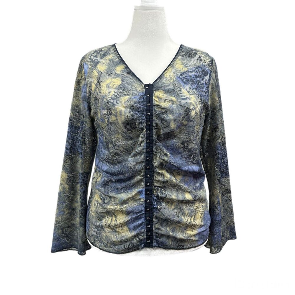 Venezia Y2K Sheer Floral Whimsical Coquette V Neck Blouse 14 / 16